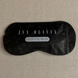 Ivy Olivia black Satin constellation patterned eye mask NIB